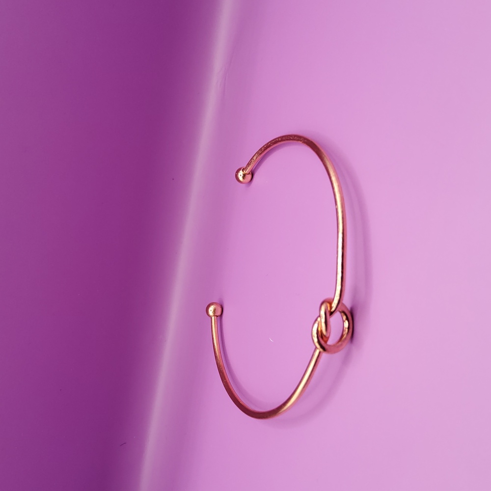 Rose Gold Love Knot Bracelet Bangle - Picture 1 of 4